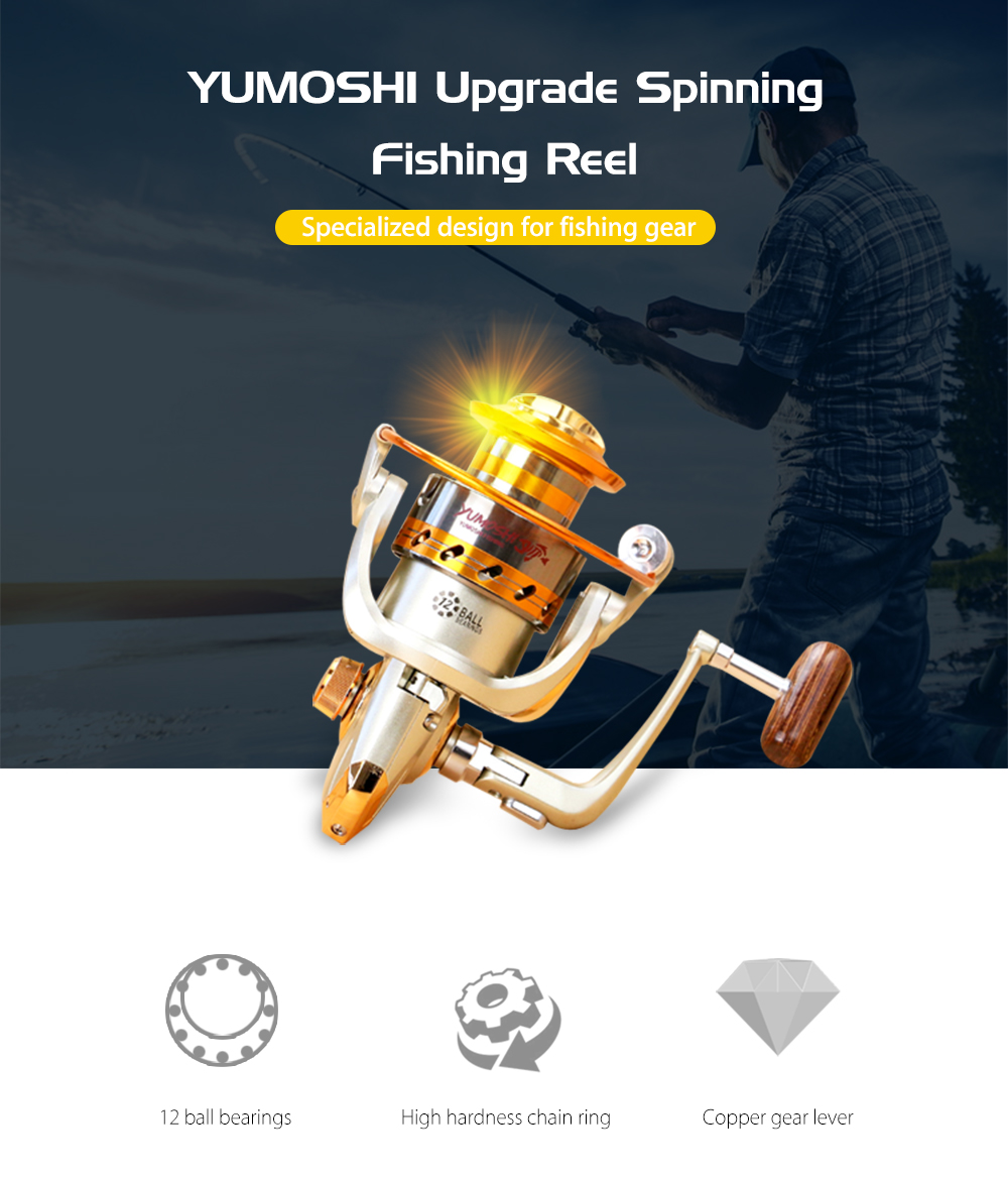 YUMOSHI REELSKING EF5000 Reel Pancing Spinning 12 Ball Bearing Silver